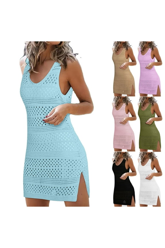 Womens Beach Cover Up Sleeveless Swimsuit Women Loose Fit Plus Size Spaghetti Strap Womens Swimwear Summer Vacation for Maternity and Nursing White XL