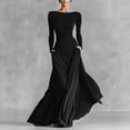 thumbnail image 1 of Sentmoon Womens Dress Solid Color Long Sleeve Crew Neck Maxi Dresses for Women 2026 Relaxed Fit Hawaiian Dresses for Women, 1 of 8