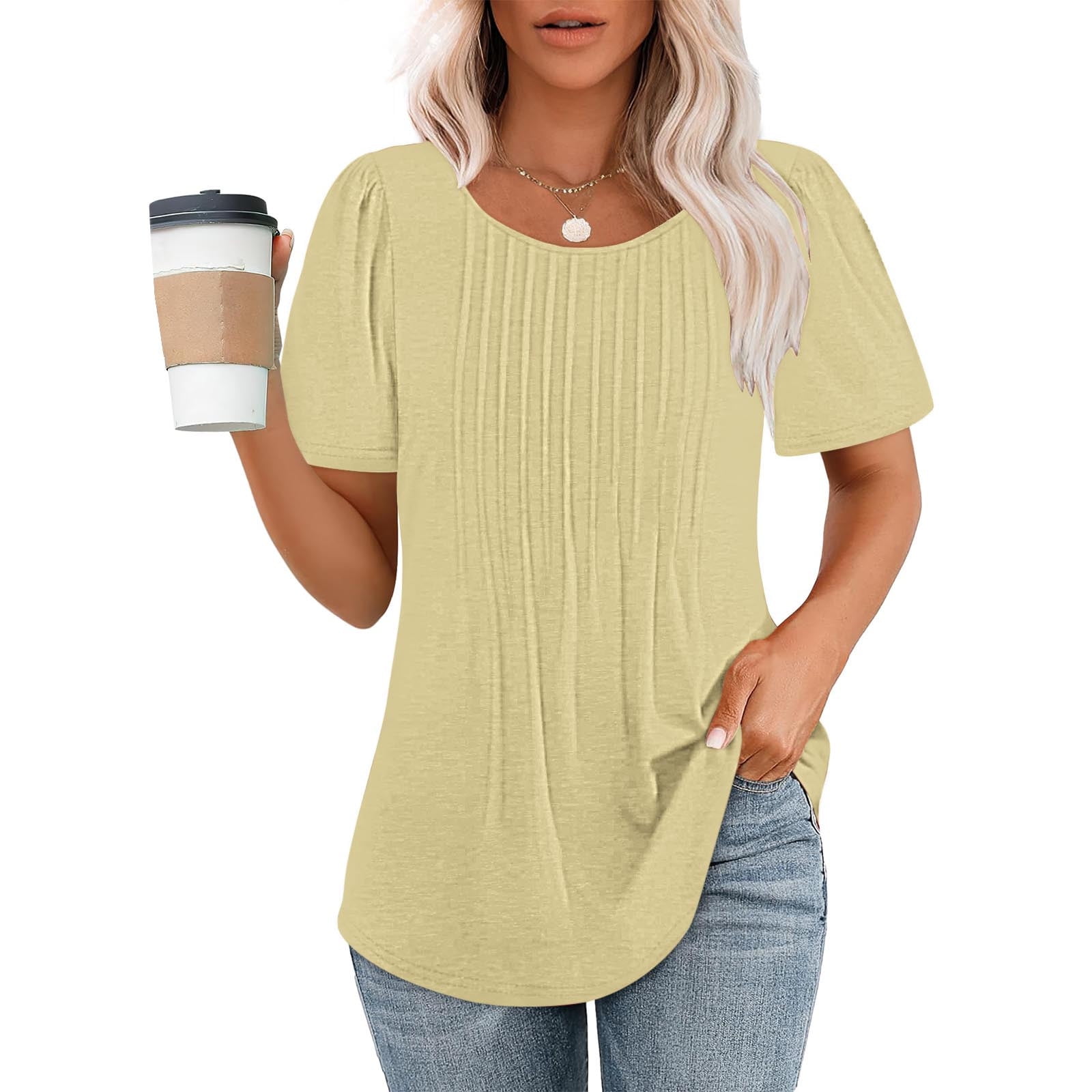Women's Oversized Cotton T-Shirt - Loose Fit Crewneck Short Sleeve Top, Casual & Comfy For S-XXL - View #4