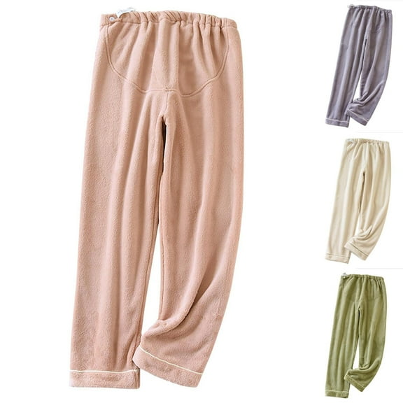 Sentmoon Womens Pajama Pants Oversized High Waist Petite Wide Leg Pants for Women Thermal Stretchy Baggy Pants Women Winter for Halloween Parties