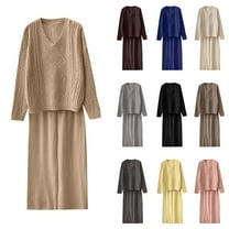 Sentmoon Womens Set Womens Fall Tops and High Waisted Dress Pants Oversized Long Sleeve V Neck Womens Fall Outfits Relaxed Solid Color Womens Blouses Casual for Party