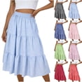 thumbnail image 1 of Sentmoon Womens Skirts Long Elastic Waist Women Skirt Breathable with Print Loose Fit Mini Skirt with Shorts for Lounge and Sleep S-2XL, 1 of 9