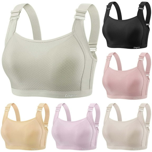 Sentmoon Womens Sports Bras Oversize Seamless Lift Wireless Bras for Women Side Support Buttery Soft Solid Color Tshirt Bras Trendy for Sports Fitness Pink 36