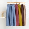 thumbnail image 1 of Sentmoon Womens Trousers Solid Color High Waist Beach Wear for Women Oversized Relaxed Fit Linen Wide Leg Streetwear Summer Sweat Pants with Pocket Vacation for Lounge and Sleep Khaki XXXXXL, 1 of 4