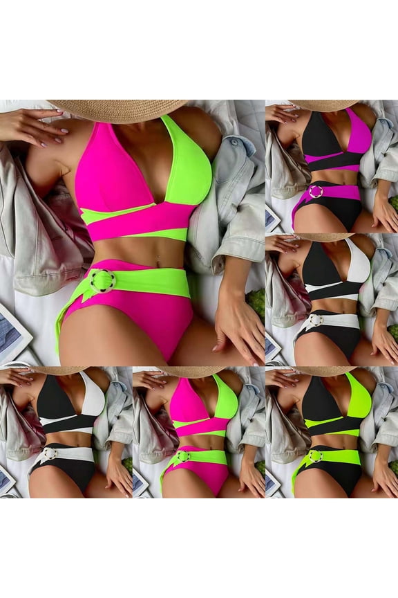 Womens Two Piece Swimsuit Swimwear Plus Size Womens Bikinis Curvy with Built in Bra Wireless Woman Bathing Suits Beach Vacation Essentials for Large Bust and Support Green S