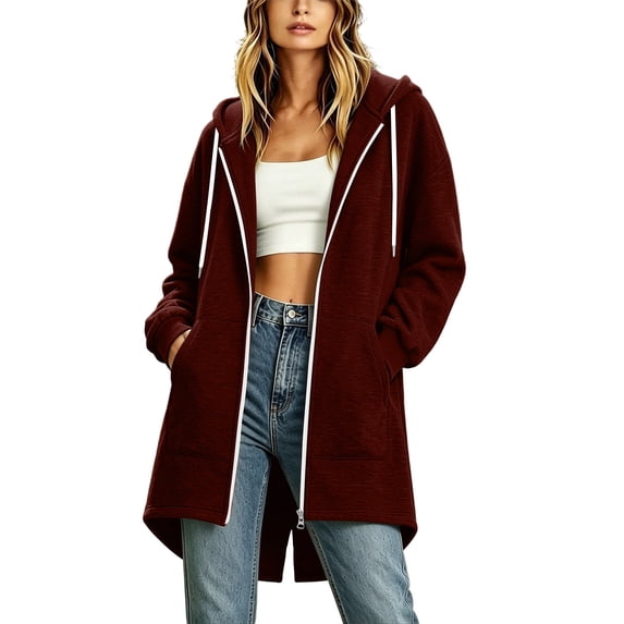 Sentmoon Zip up Sweatshirt Full Zip Hooded Sweatshirt Jacket with Pockets Casual Long Sleeve Athletic Pullover Coat for Daily Wear S-XL