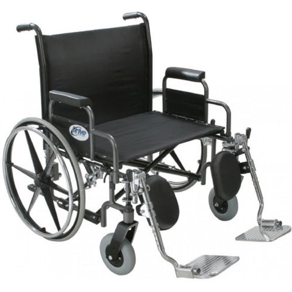Sentra Extra Wide Heavy Duty Wheelchair, Detachable Desk Arms, 28" Seat
