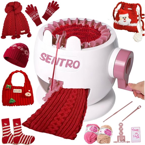 Sentro 22 Knitting Machine, Sentro 22 Needles Knitting Machine Automatic Circular Weaving Spinning Knitting Loom Machine Kit for Adults and Beginners for Kintting Toys/Scarf/Hats/Sweater