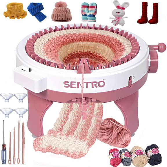 Sentro 48 Knitting Machine, 48 Needles Knitting Machine with Row Counter Automatic Circular Weaving Spinning Knitting Loom Machine Kit for Adults & Beginners for Scarves,Sweater,Hat