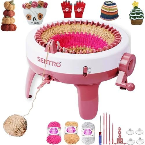 Sentro Knitting Machine 40 Needles Smart Knitting Loom Machine for Adults and Beginners, Automatic Circular Crochet Machine Kit for Hat,Sock,Scarves,Gloves,Sweater$$Art & Craft