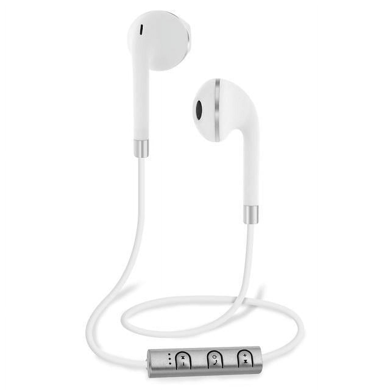 Sentry BT879 White Bluetooth Compatible Wireless Earbuds w In line Mics