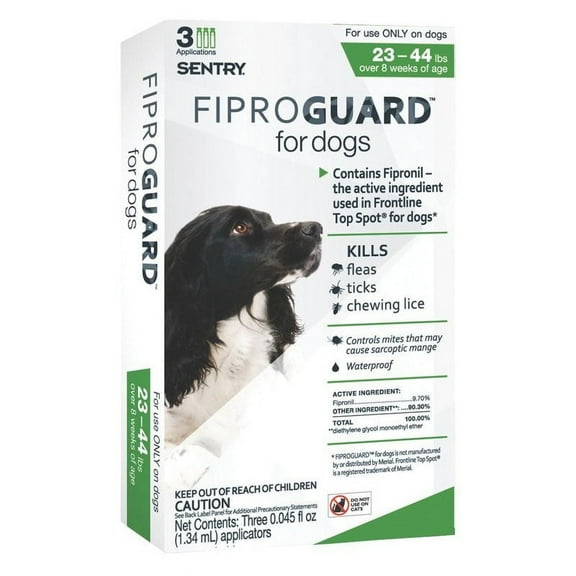 Sentry FiproGuard Dog Flea & Tick Topical 23-44 Pound, 3 Monthly Treatments