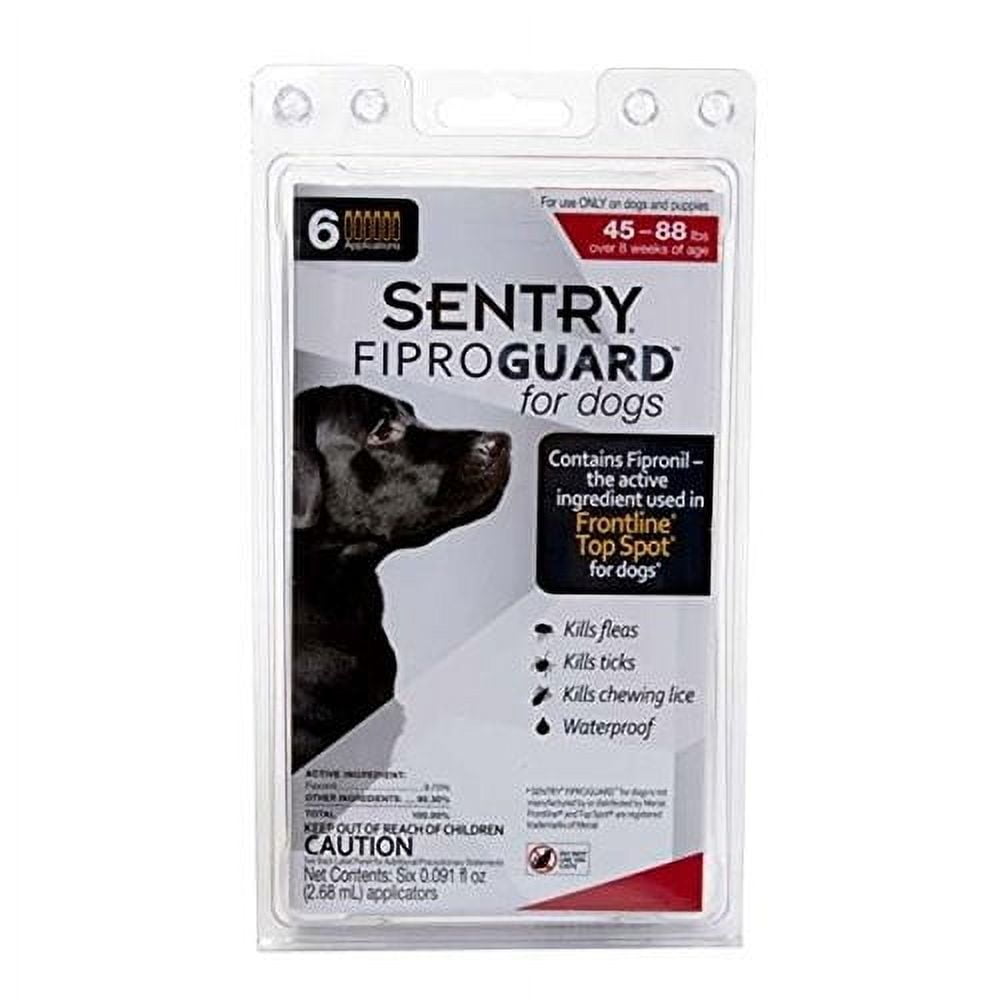 Sentry FiproGuard Dog Flea & Tick Topical 45-88 Pound, 6 Monthly Treatments