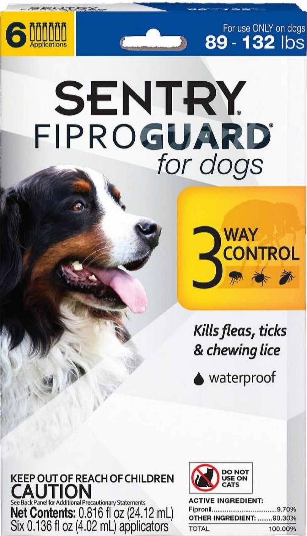 Sentry FiproGuard for Dogs [Dog, Flea & Tick Dips] Dogs 89132 lbs (6