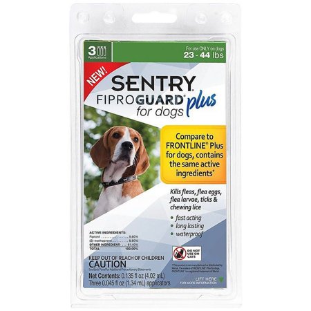 Sentry Fiproguard Plus IGR for Dogs & Puppies [Dog, Flea & Tick Dips] Medium - 3 Applications - (Dogs 23-44 lbs)