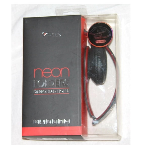 Sentry Neon Folders Stereo Headphones folding red black HO410 rubber finish