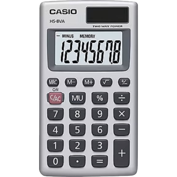 Sentry Industries Dual-Power Calculator, 8-Digit Display with Sure Grip Rubber Keys, Black