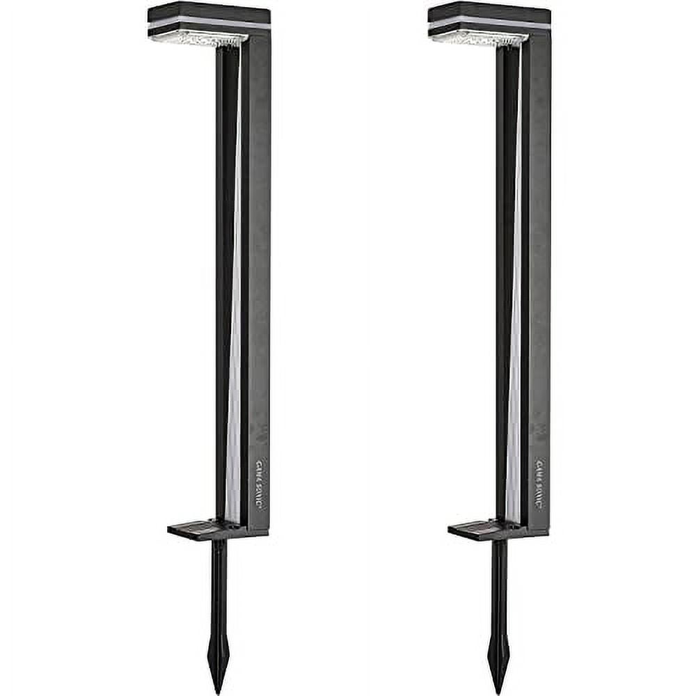 Sentry Modern Black Solar LED Pathway Lights with Blue Accent - 2 Pack