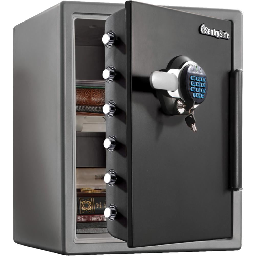 Sentry Safe Digital Fire/Water Safe - 2 ft - Digital, Programmable, Dual Key Lock - 4 Live-locking Bolt(s) - Fire Proof, Water Resistant, Pry Resistant - for Tablet, Cell Phone, External Hard...