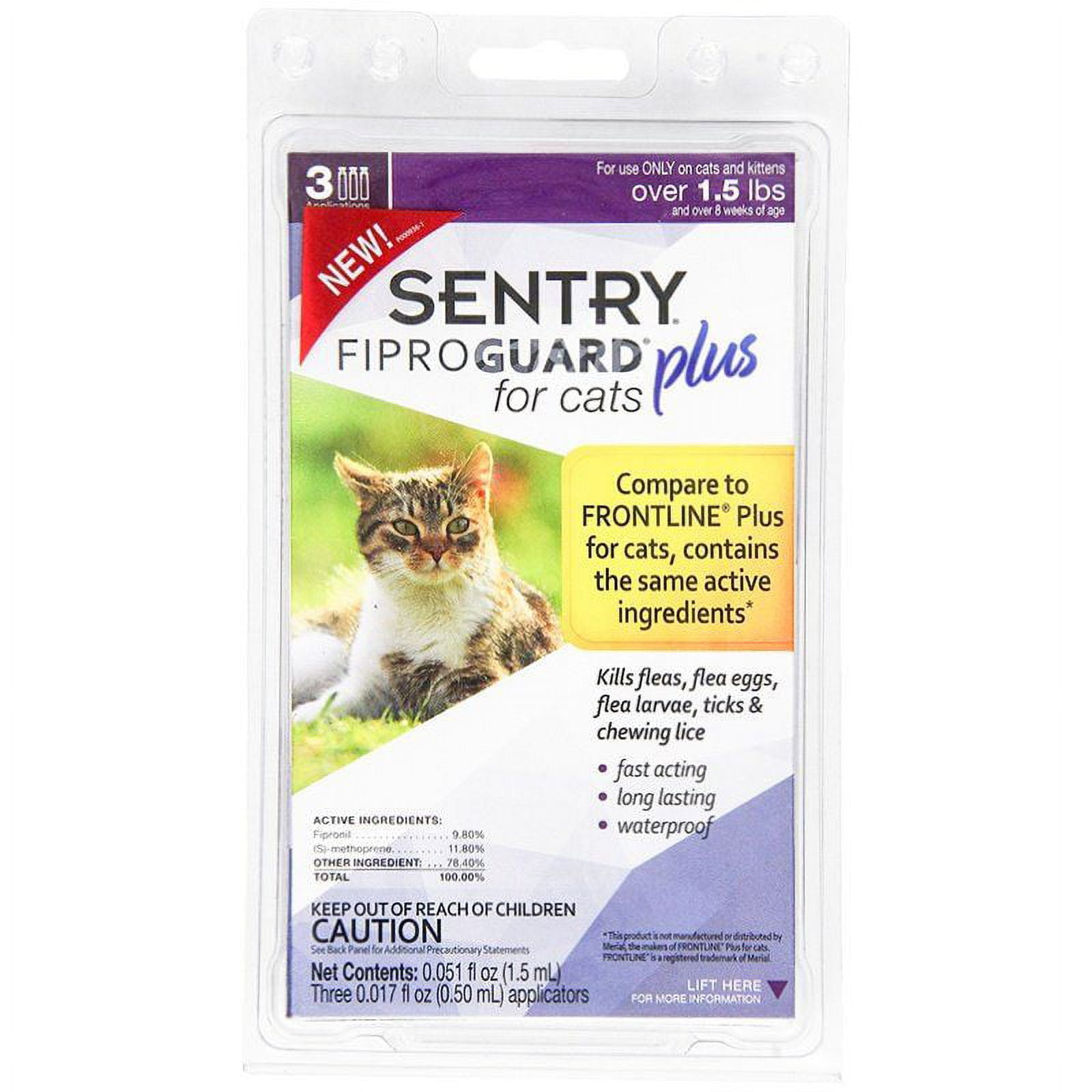 Sentry Sentry Fiproguard Plus for Cats & Kittens 3 Applications (Cats over 1.5 lbs)
