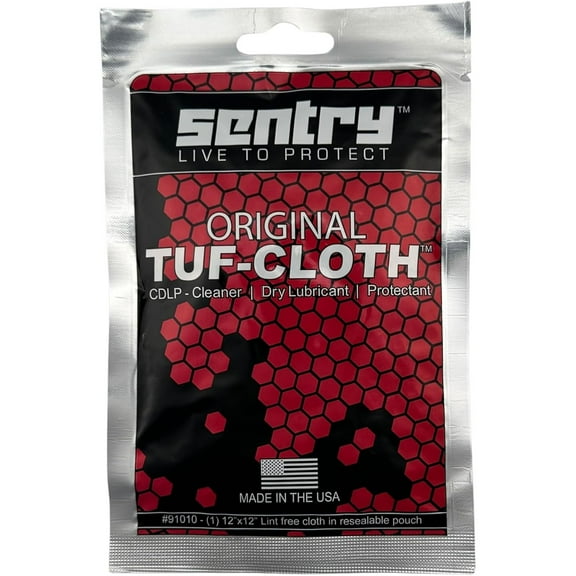 Sentry Solutions Tuf-Cloth Dry Lube Gun/Knife, 12" x 12" CLP in Pouch SS-TFCLTH