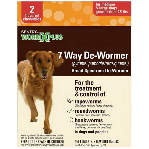 SG 2PK WORMX+ LG DOG 7-WAY WORMER