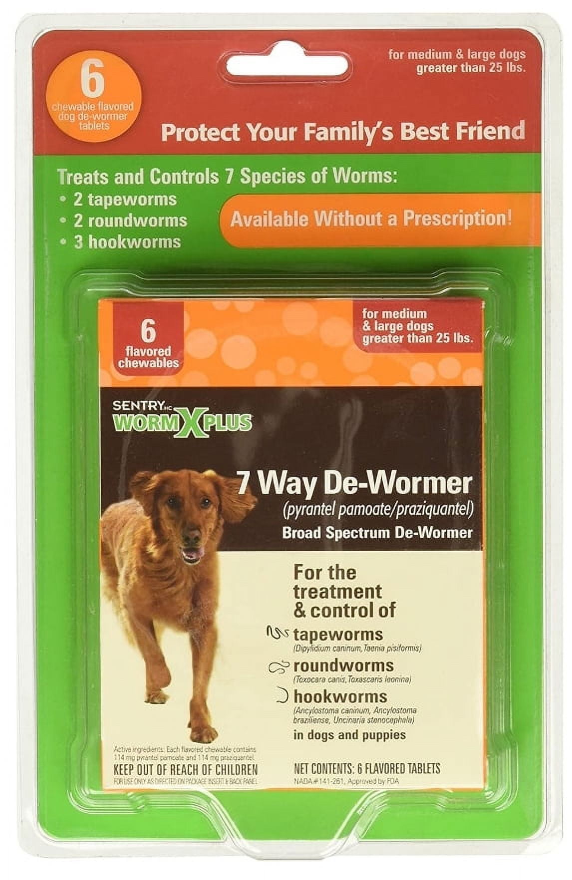 Sentry Worm X Plus Large Dogs 6 count