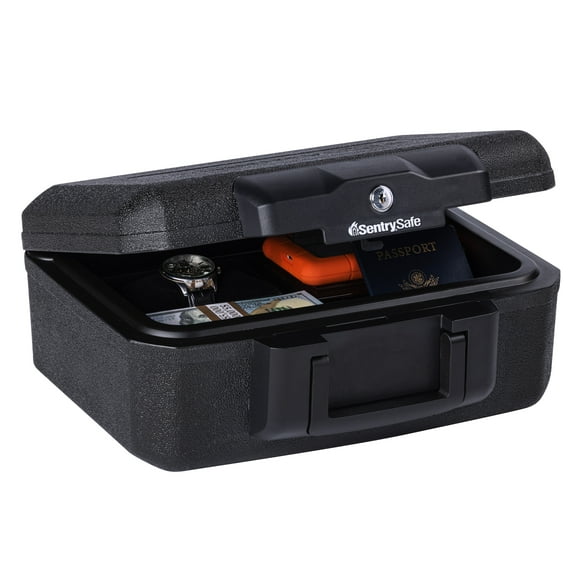 SentrySafe 1200 Fire-Resistant Box Safe with Key Lock 0.18 Cu. Ft., Black