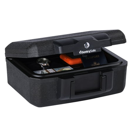 SentrySafe 1200 Fire-Resistant Box Safe with Key Lock 0.18 Cu. Ft., Black