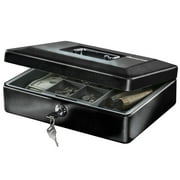 SentrySafe CB-12 Cash Box with Money Tray, 0.21 cu. ft, Black