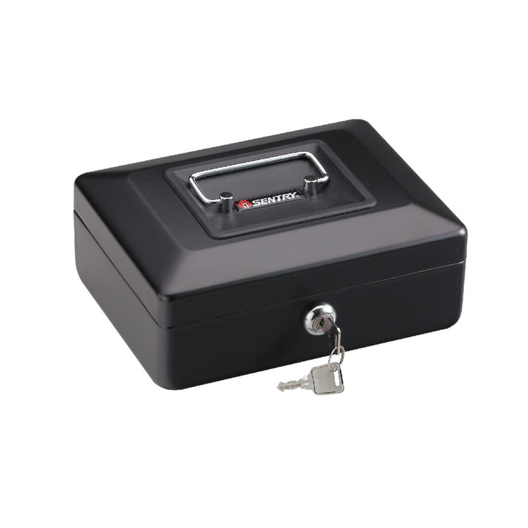 SentrySafe CB-8 Small Steel Cash Box with Money Tray and Key Lock