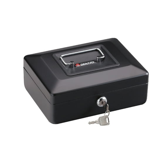SentrySafe CB-8 Small Steel Cash Box with Money Tray and Key Lock 0.08 Cu. ft.