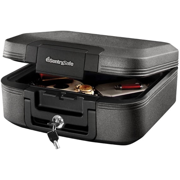 SentrySafe CHW20221 Fireproof Box and Waterproof Box with Key Lock 0.28 Cubic Feet,Charcoal Gray