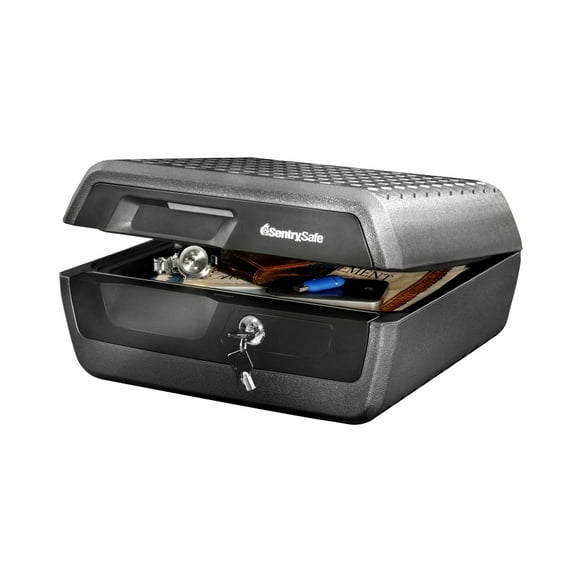 SentrySafe CHW30200 Fire-Resistant And Water-Resistant Box Safe With Tubular Key Lock, 0.36 Cu. Ft.