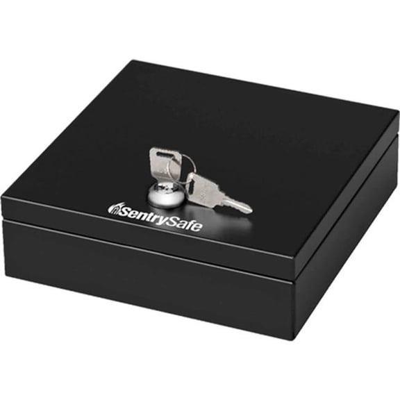 Master Lock 761240 6.7 x 7.1 x 2.1 in. SentrySafe Cash Box & Drawer Safe Key Lock with Tray, Black