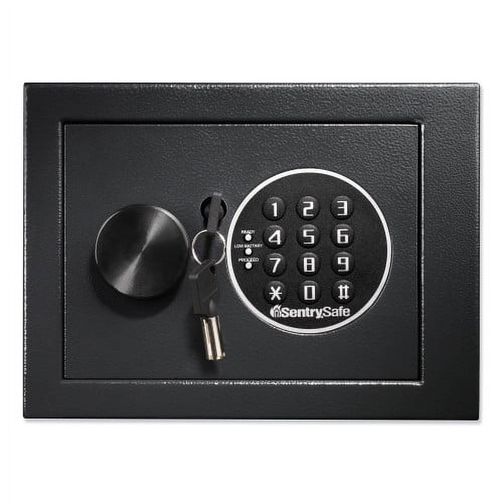 SentrySafe Electronic Security Safe, 0.14 cu ft, 9w x 6.6d x 6.6h, Black, Each