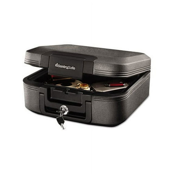 SentrySafe Fire Resistant Safe Box with Key Lock, 15.4" x 14.3" x 6.6", Charcoal Gray