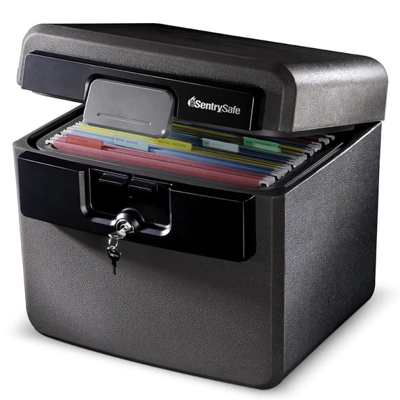 SentrySafe HD4100 Fire & Water Resistant File Document Safe with Key Lock, 0.65 cu ft, Charcoal Gray