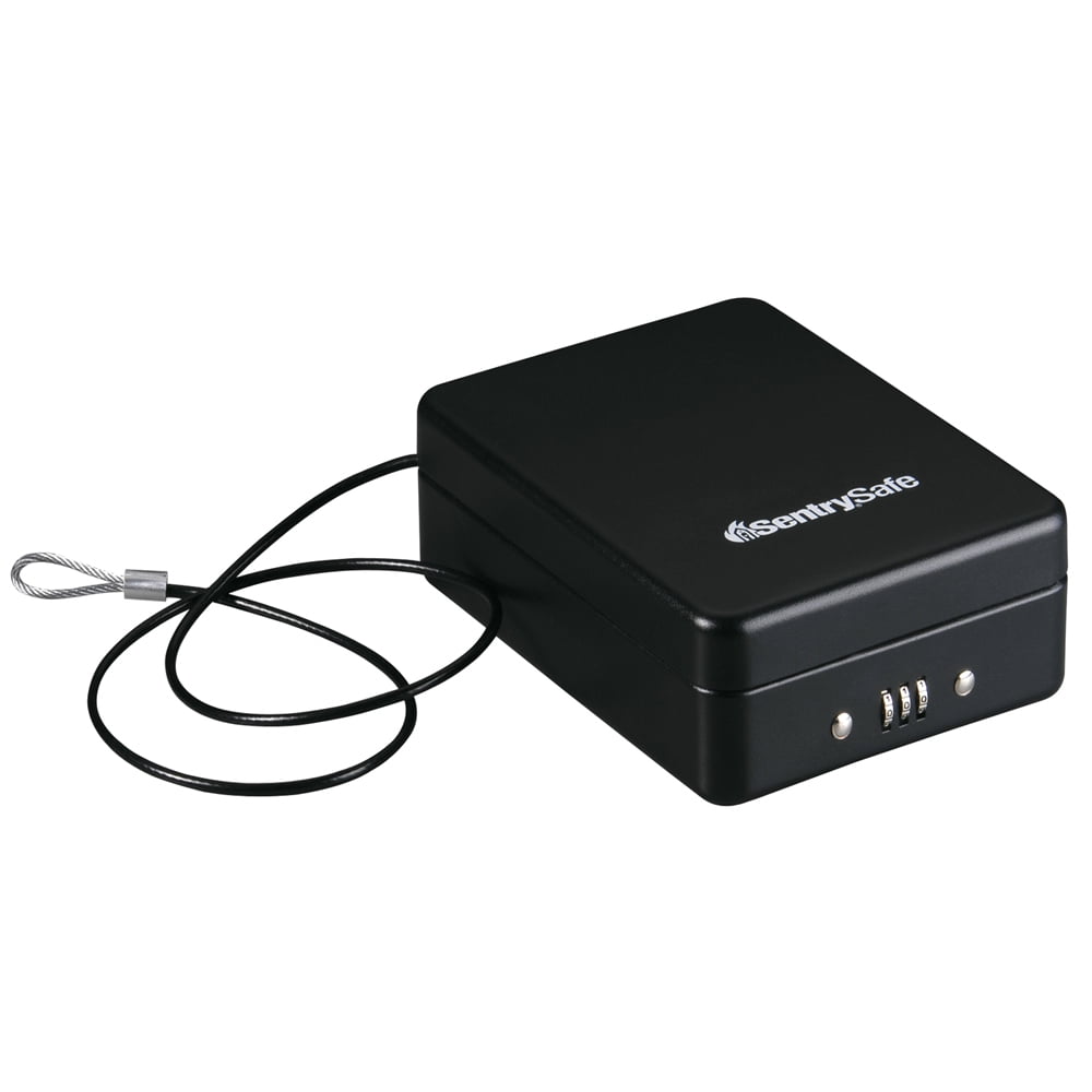 SentrySafe P005C Small Lock Safe Box with Combination Lock and Tether, 0.05 Cu. ft.