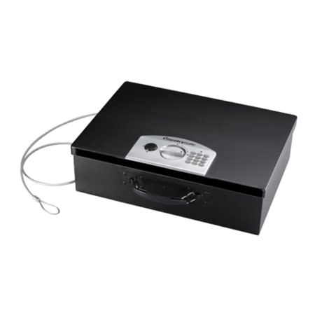 Black Portable Safe for Laptop with Electric Keypad, 5.8 in x 17.5 in x 13.6 in