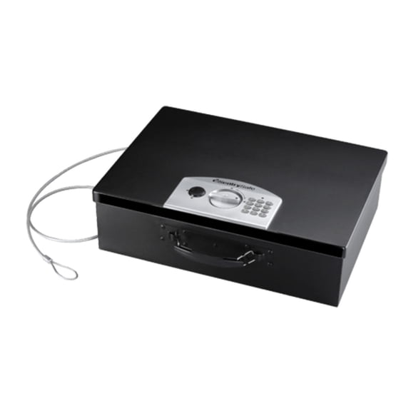 Black Portable Safe for Laptop with Electric Keypad, 5.8 in x 17.5 in x 13.6 in