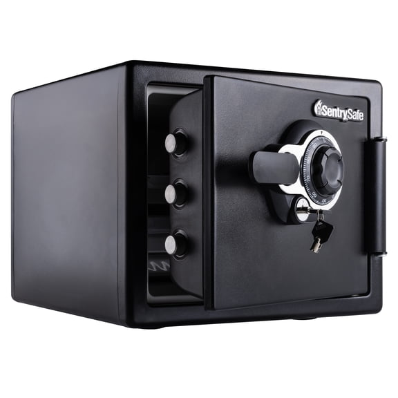 SentrySafe SFW082DTB Fire/Water Resistant Security Safe with Combination Dual Key Lock, 0.81 Cu-Ft., Black