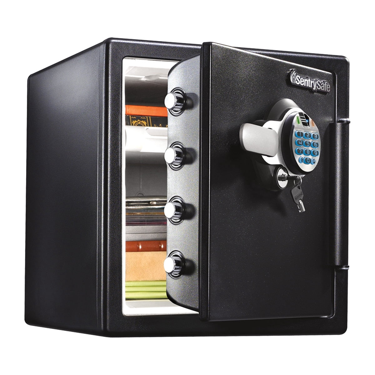 SentrySafe SFW123BTC Fire/Water Security Safe with Fingerprint Digital Keypad, 1.23 Cu-Ft., Black