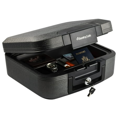 SentrySafe CHW20101 Fire/Water Chest Safe with Privacy Key Lock, 0.28 Cu-Ft, Charcoal