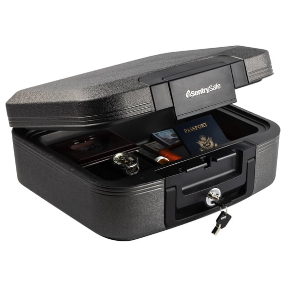 SentrySafe CHW20101 Fire/Water Chest Safe with Privacy Key Lock, 0.28 Cu-Ft, Charcoal
