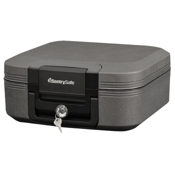 SentrySafe CHW20101 Fire/Water Chest Safe with Privacy Key Lock, 0.28 Cu-Ft, Charcoal