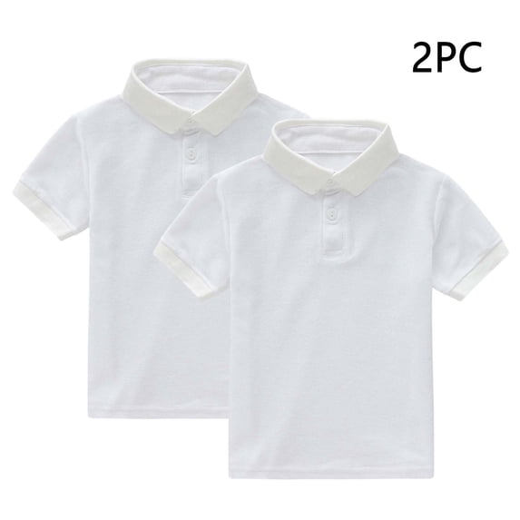 Sentuca 2PC Boys Girls Shirts Casual School Uniform Tops Short Sleeve Button Lapel Shirts for Kids Clothes Size 3 Years