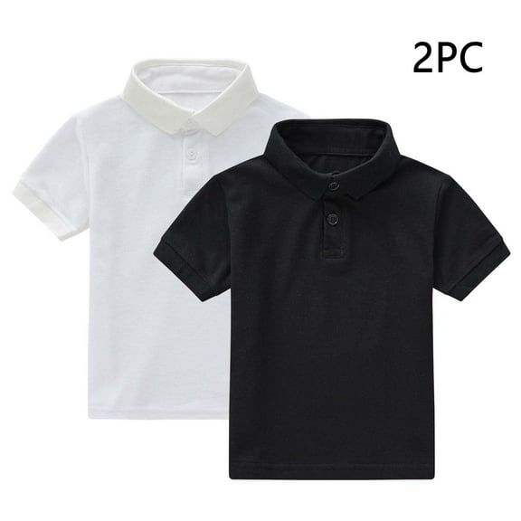 Sentuca 2PC Girls Boys Shirts Casual School Uniform Tops Short Sleeve Button Lapel Shirts for Kids Clothes Size 12 Years