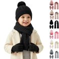 thumbnail image 1 of Sentuca 3 Pcs Kids Winter Hat Gloves Scarf Set Pom Pom Knit Beanie Long Scarf and Gloves Warm Cold Weather Accessory for Boys Girls Size 3-12Y, 1 of 6