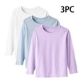 thumbnail image 1 of Sentuca 3PC Boys Girls Shirts Long Sleeve Tops Solid Color Casual Crew Neck T-Shirts Loungewear for Fall Clothes Size 10 Years, 1 of 8